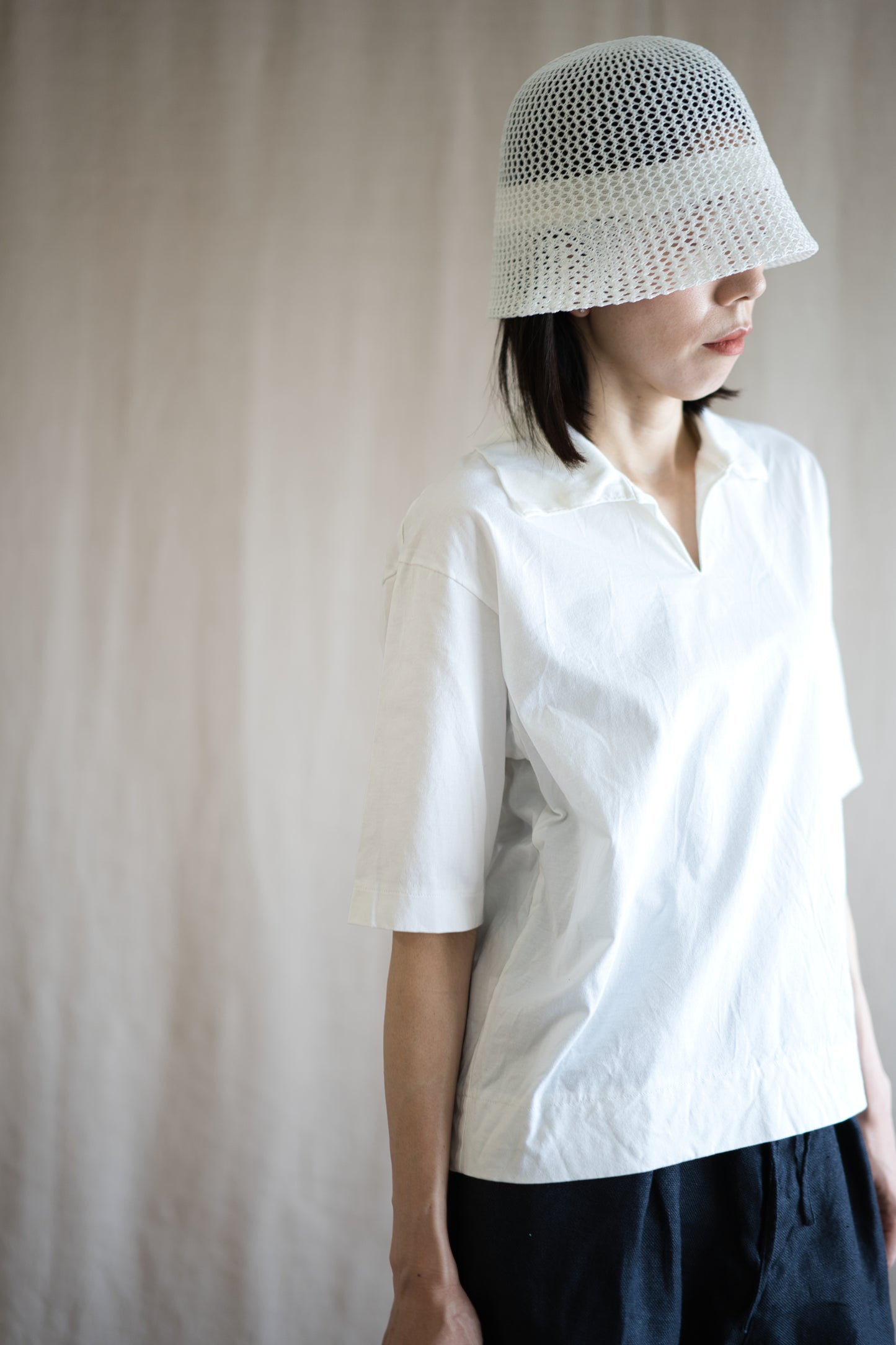 Prime Cotton V-neck Polo/White