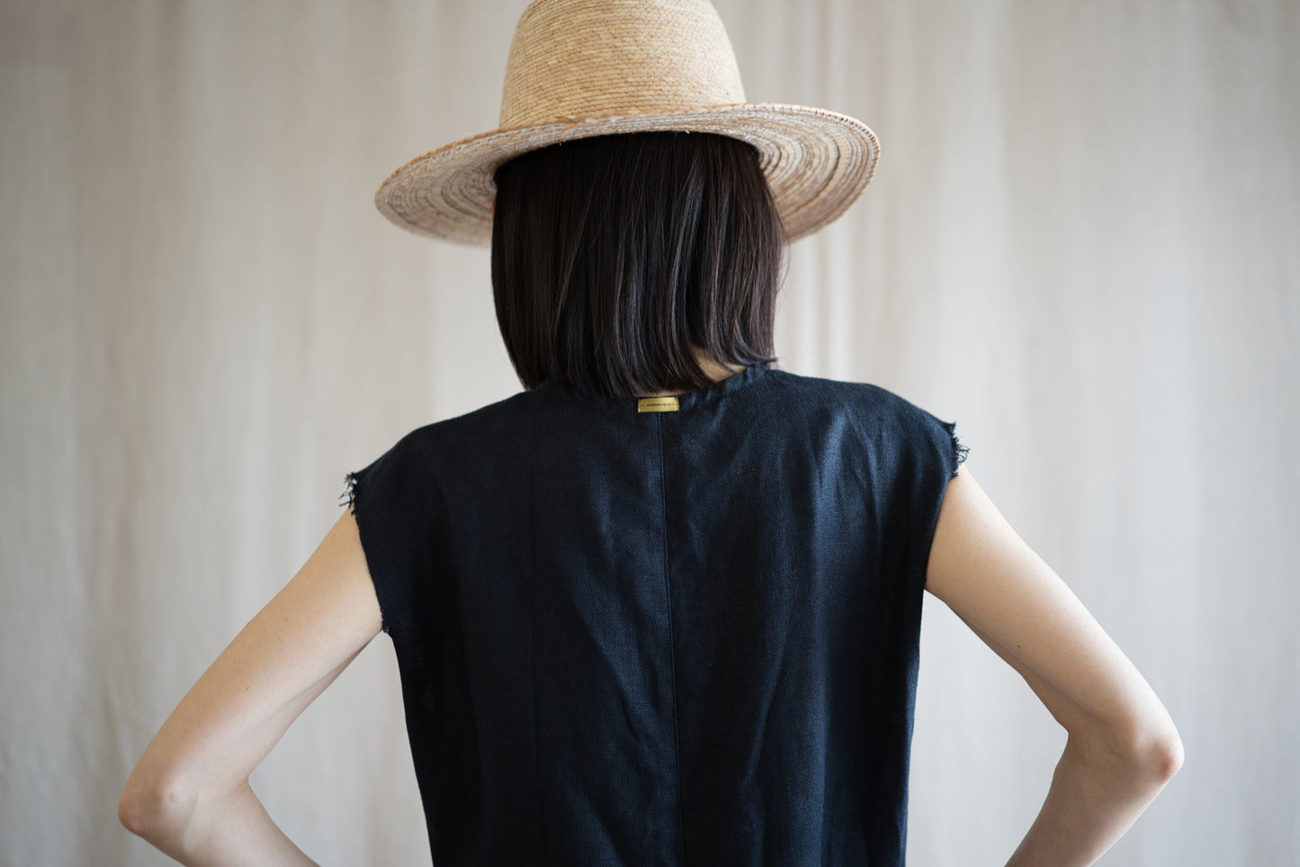 Oxford Linen Fringe Dress/Night Navy