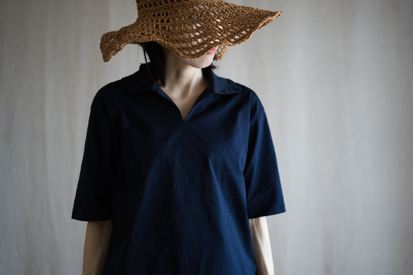 Prime Cotton V-neck Polo/Navy