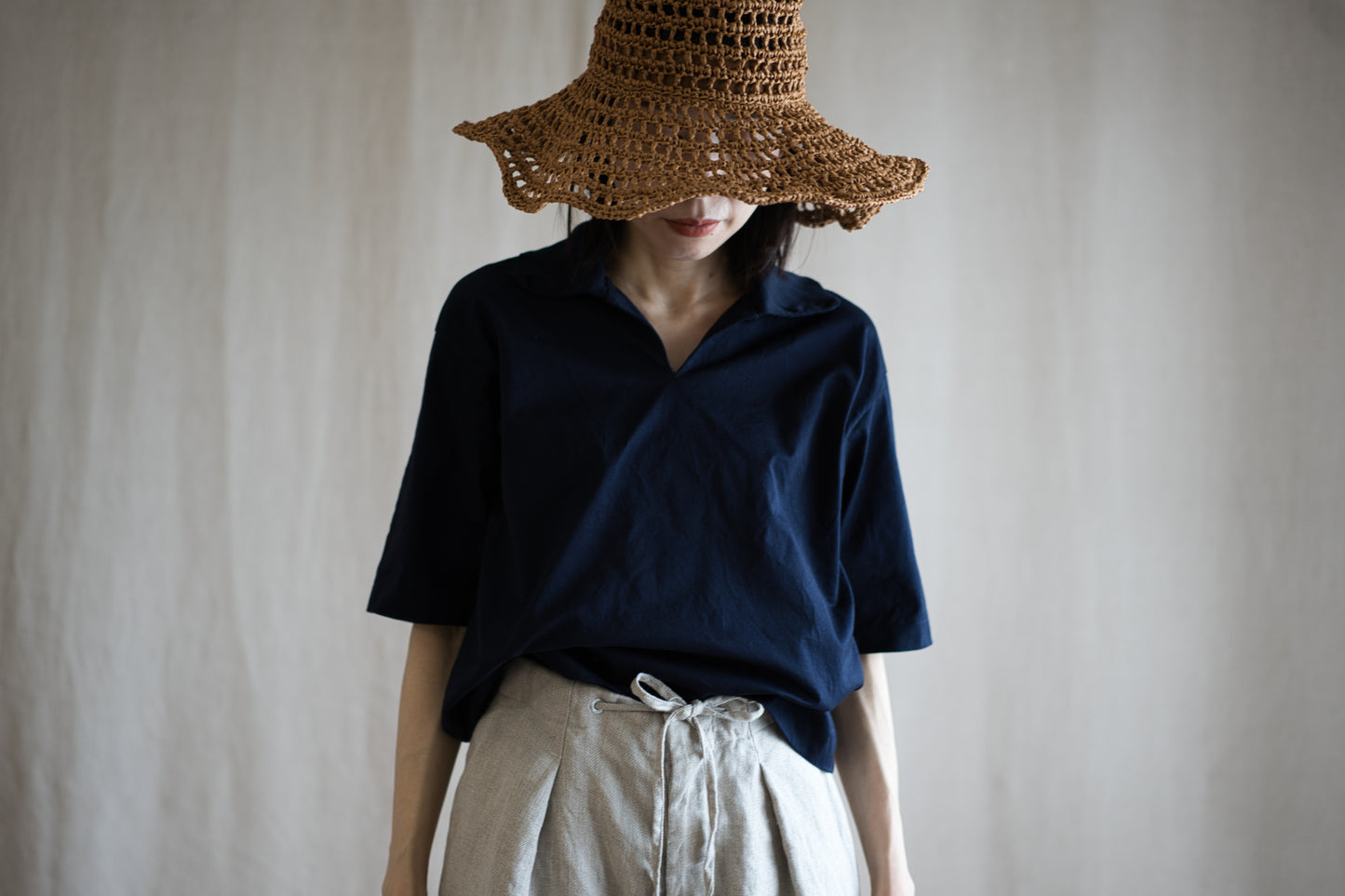 Prime Cotton V-neck Polo/Navy