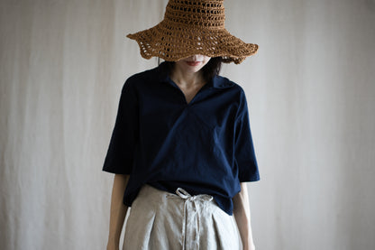 Prime Cotton V-neck Polo/Navy