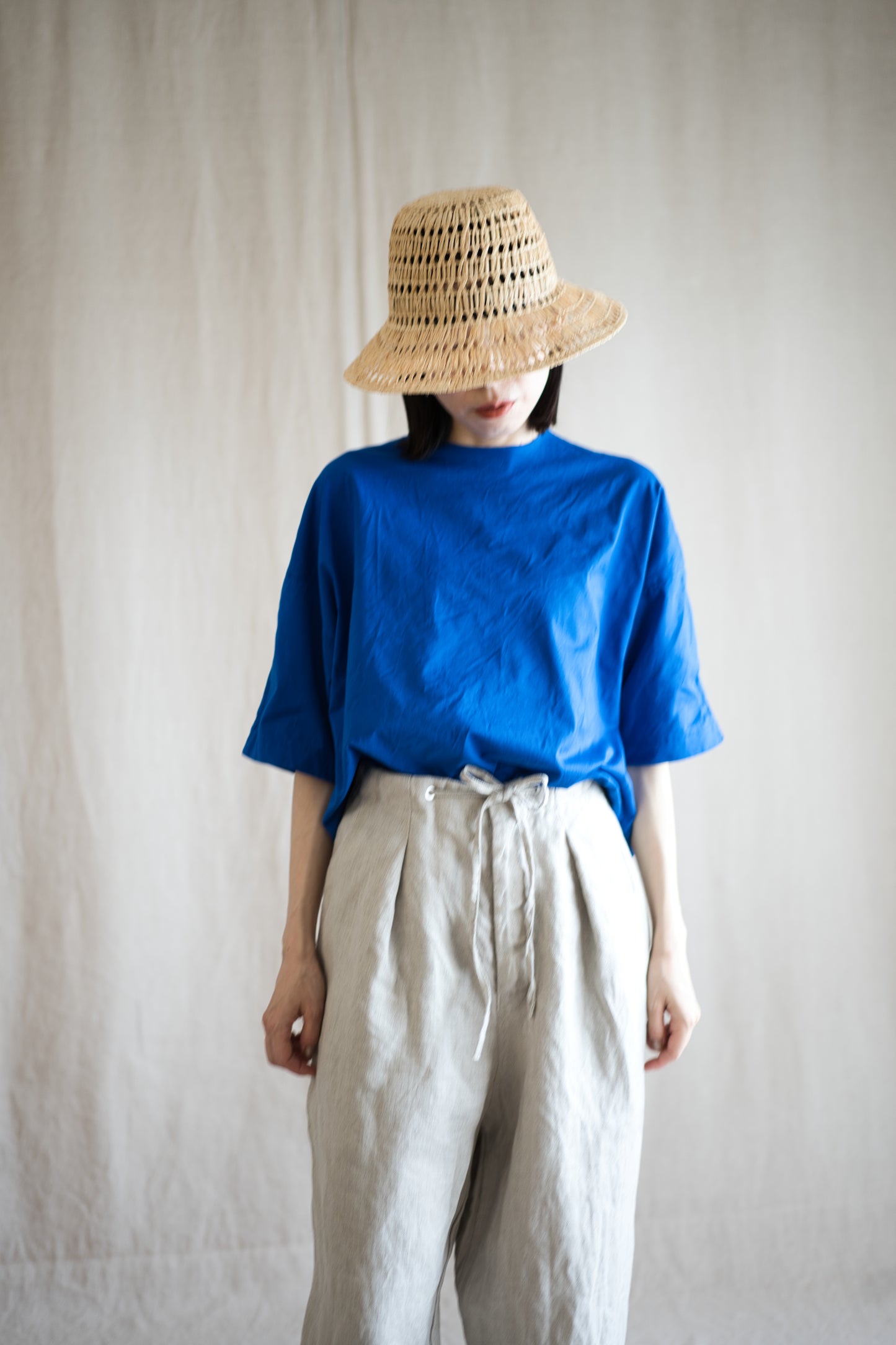 Oxford Linen Wide Pants/Ecru