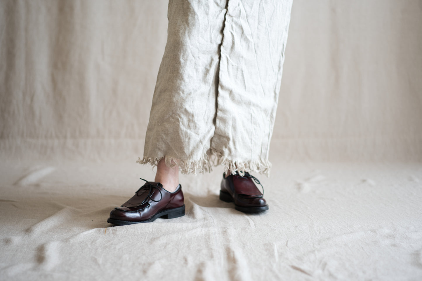 Oxford Linen Fringe Dress/Ecru