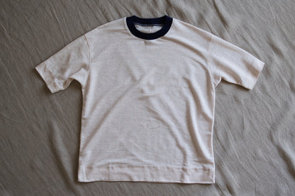 アイリッシュリネンリンガーT/Irish Linen Ringer T/Pinkish White - Purple