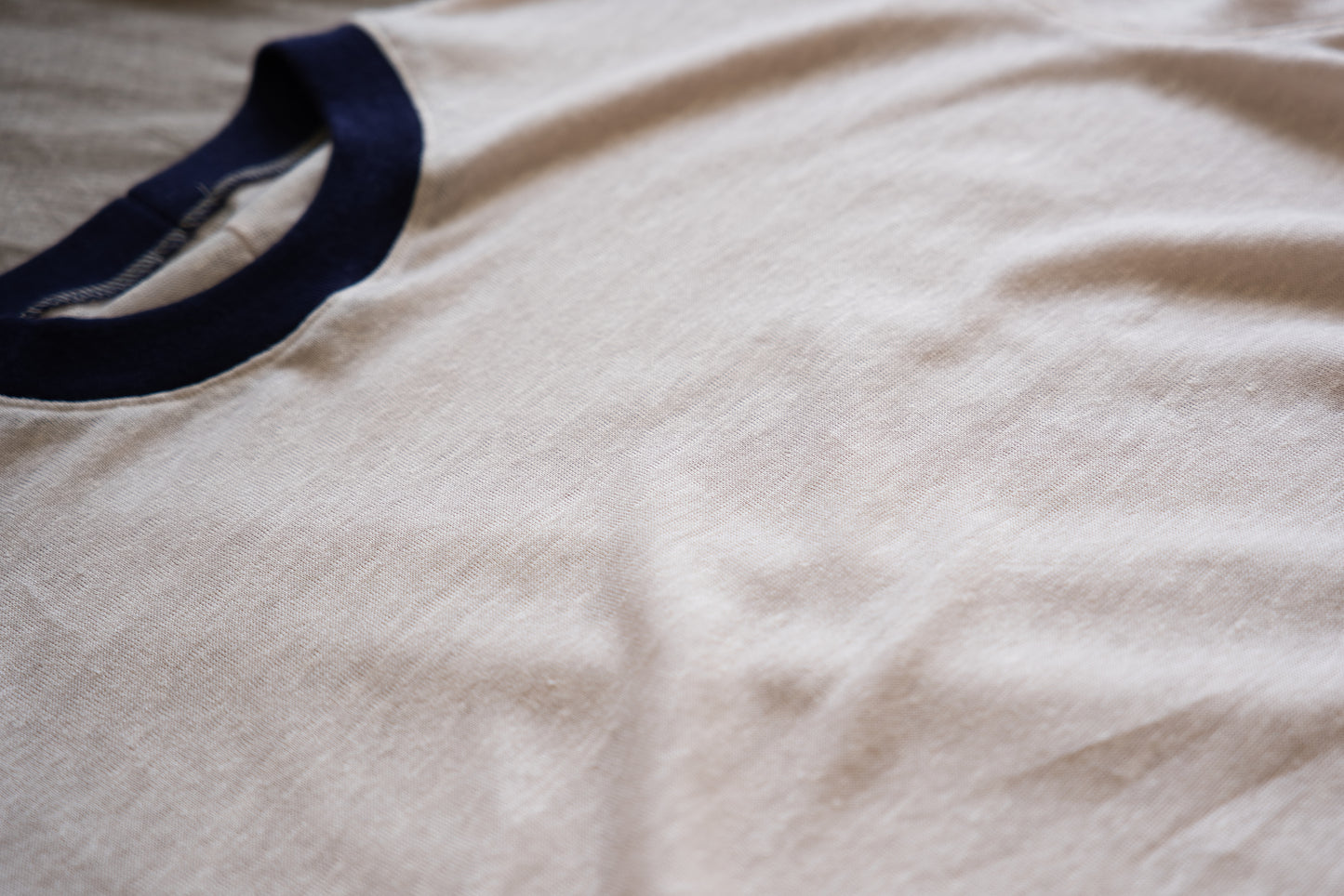 アイリッシュリネンリンガーT/Irish Linen Ringer T/Pinkish White - Purple