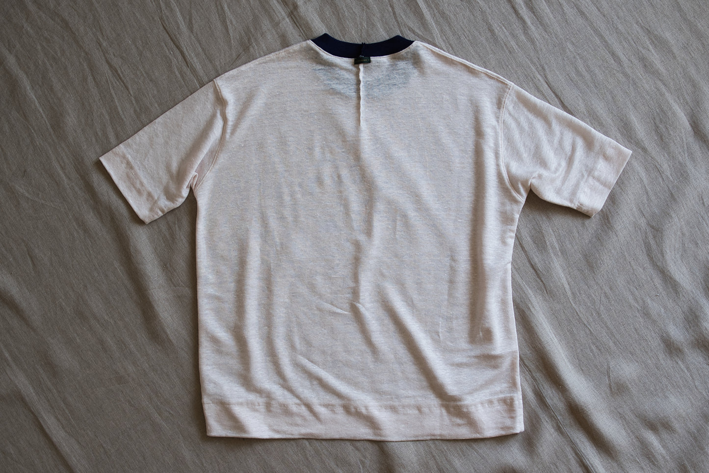 アイリッシュリネンリンガーT/Irish Linen Ringer T/Pinkish White - Purple