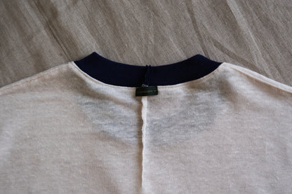 アイリッシュリネンリンガーT/Irish Linen Ringer T/Pinkish White - Purple