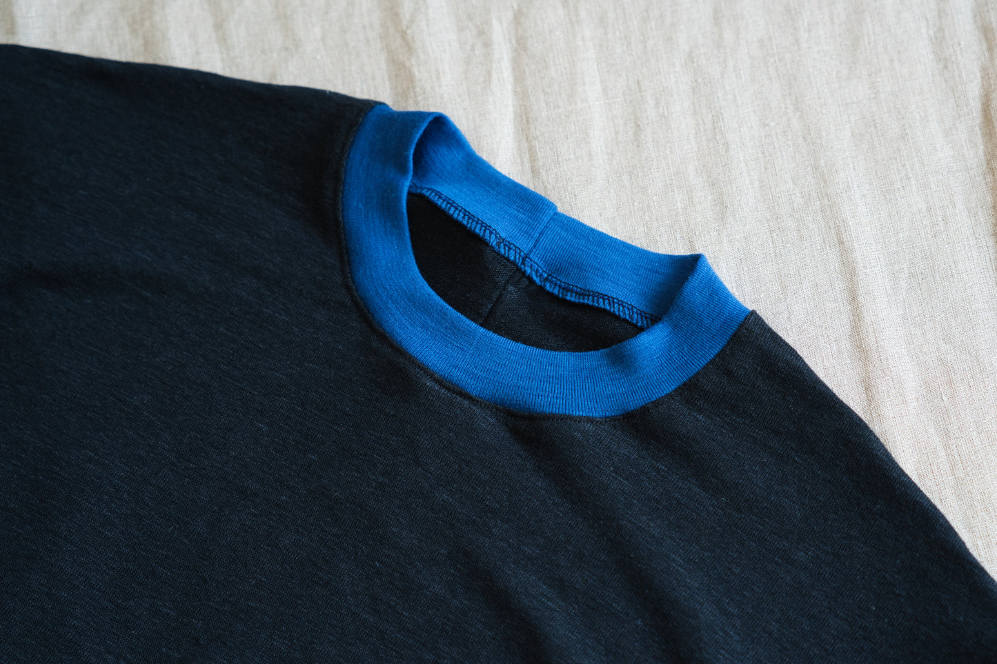 アイリッシュリネンリンガーT/Irish Linen Ringer T/Midnight Navy - Blue