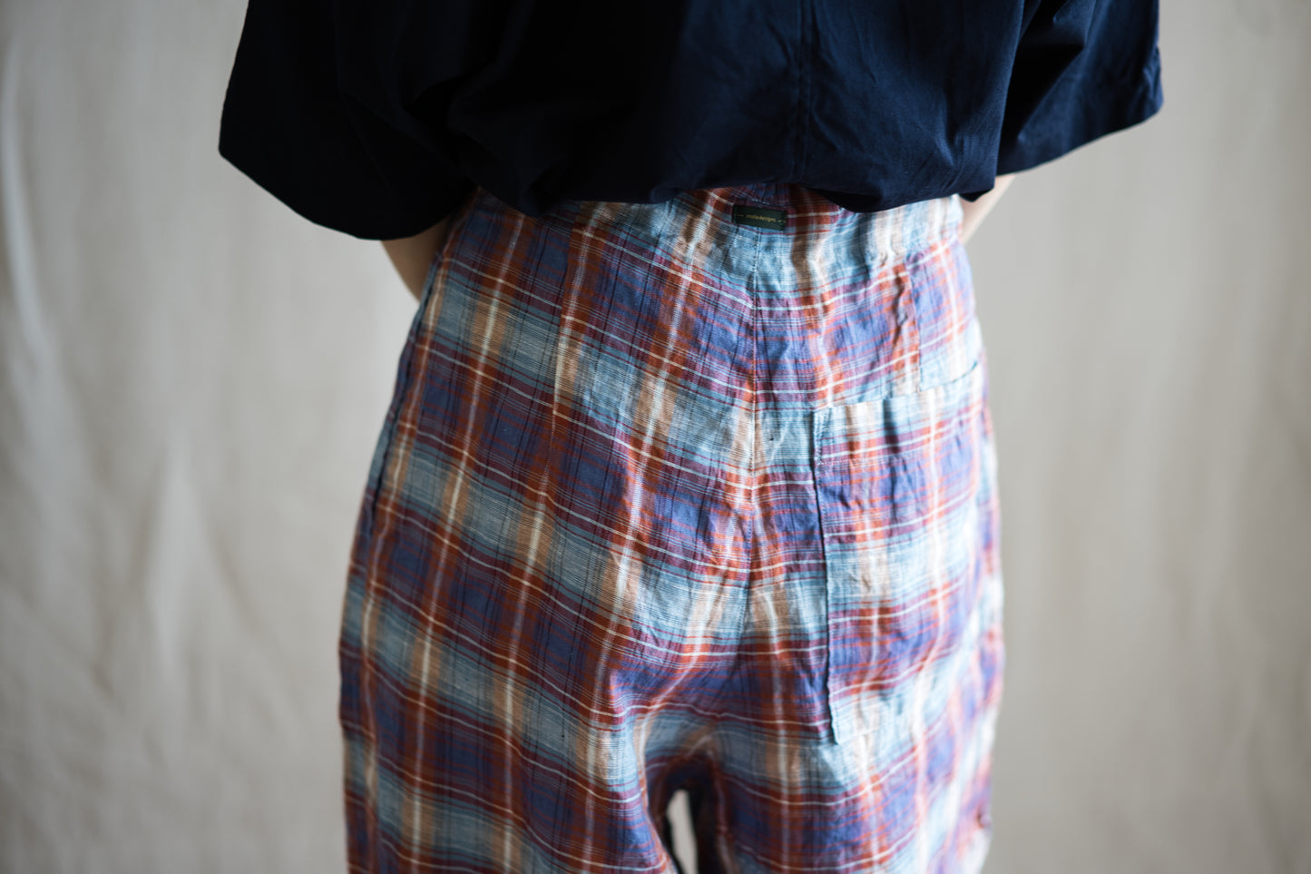 Normandy Linen Wide Pants/Multi Checkered