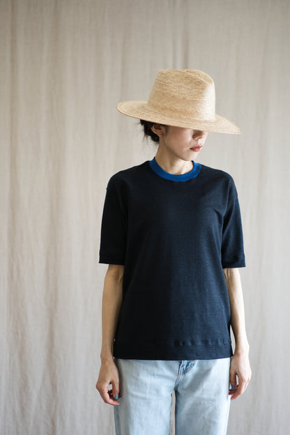 アイリッシュリネンリンガーT/Irish Linen Ringer T/Midnight Navy - Blue