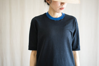 アイリッシュリネンリンガーT/Irish Linen Ringer T/Midnight Navy - Blue