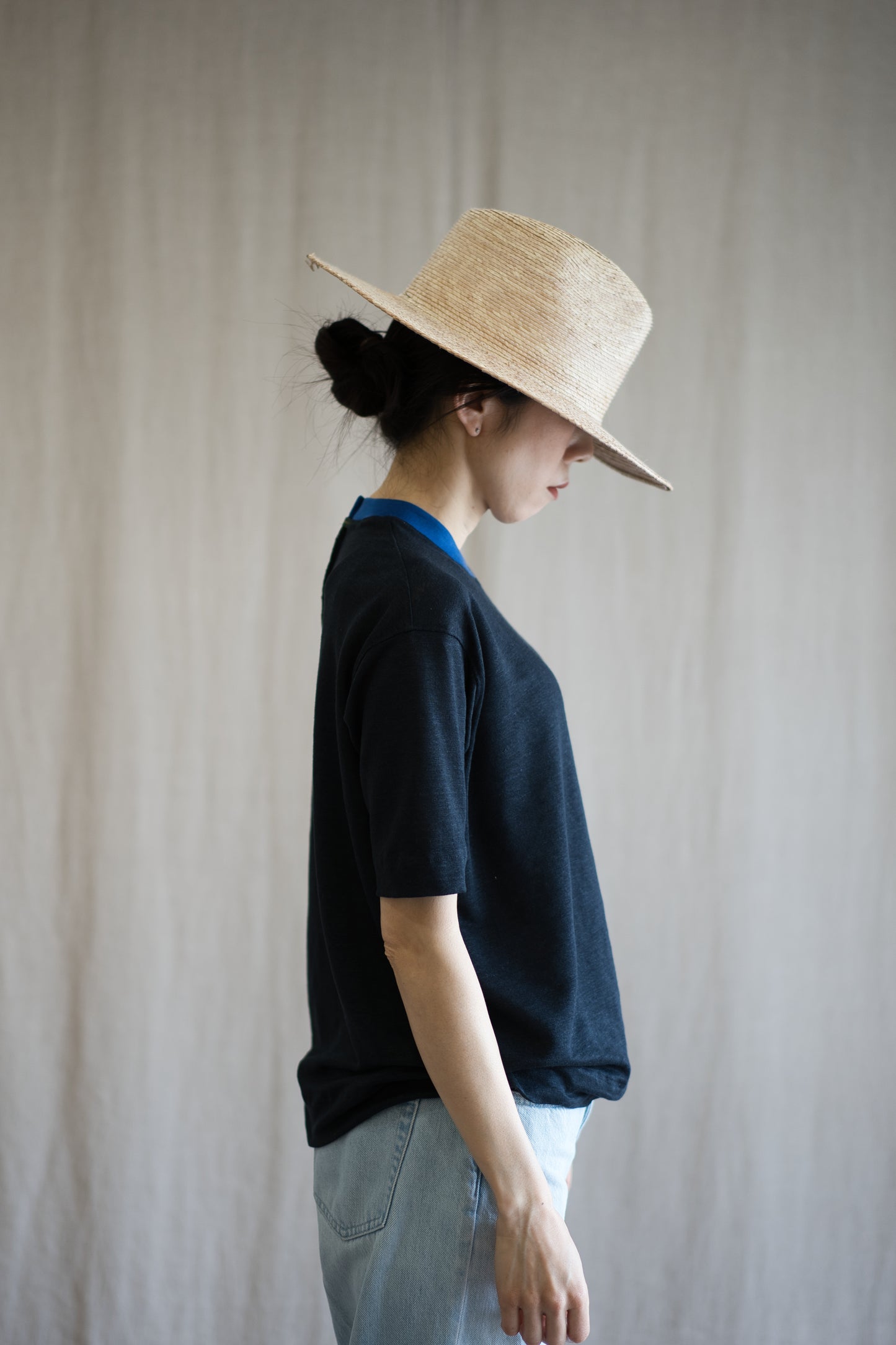 アイリッシュリネンリンガーT/Irish Linen Ringer T/Midnight Navy - Blue