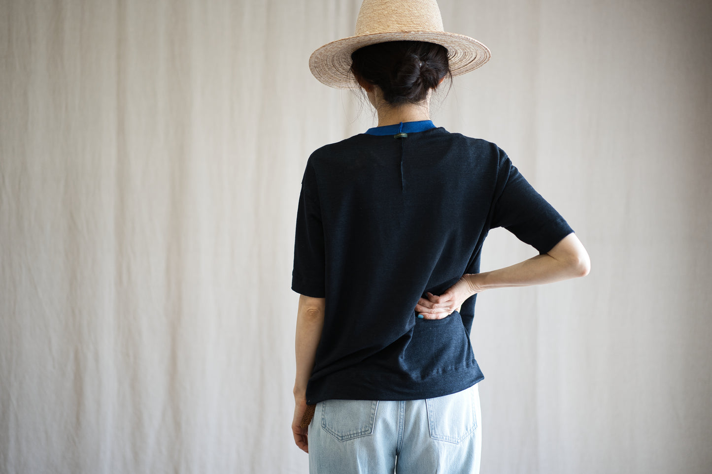 アイリッシュリネンリンガーT/Irish Linen Ringer T/Midnight Navy - Blue