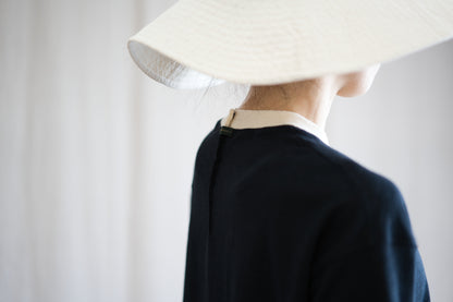 アイリッシュリネンリンガーT/Irish Linen Ringer T/Midnight Navy - Ecru