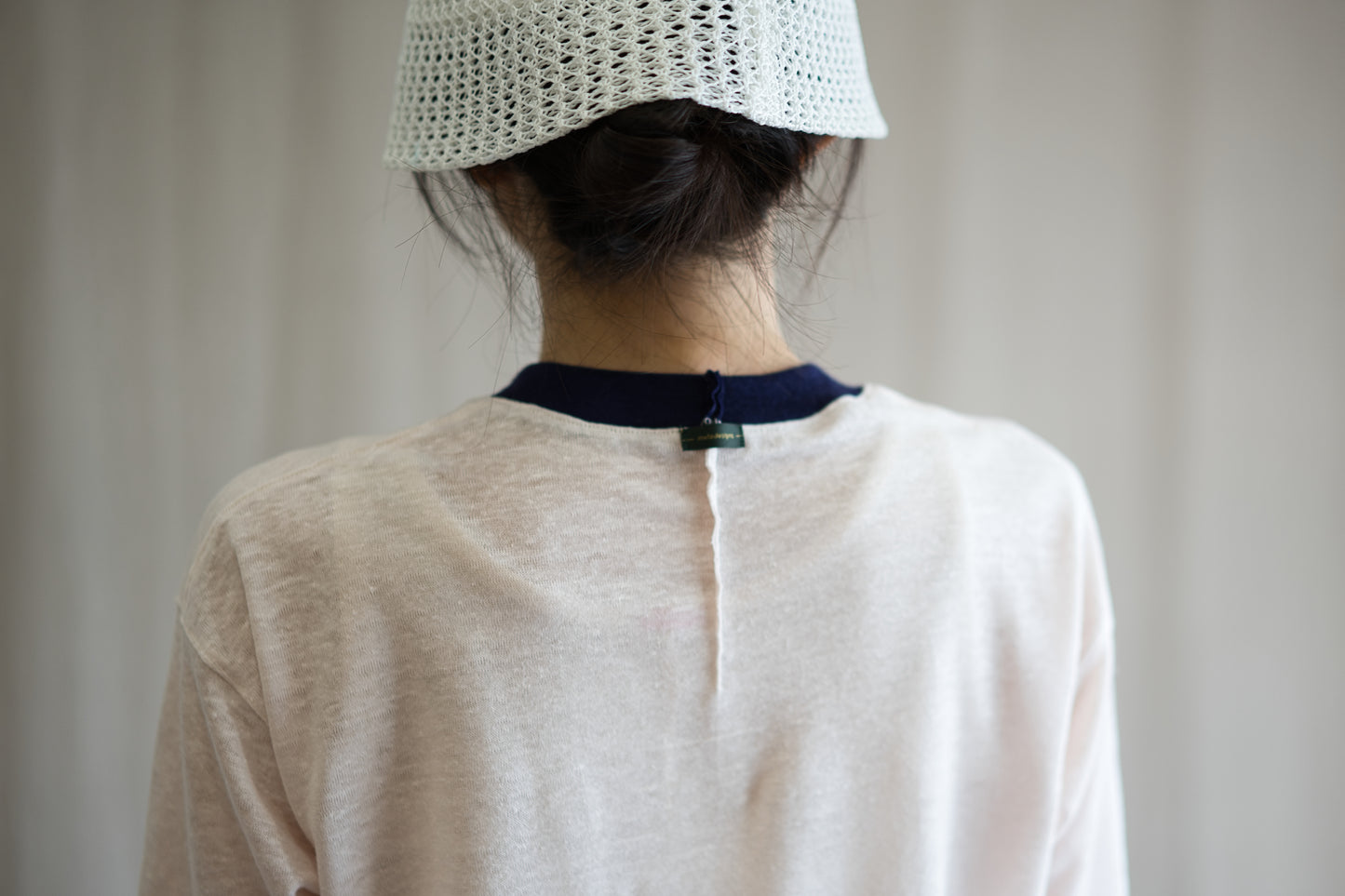 アイリッシュリネンリンガーT/Irish Linen Ringer T/Pinkish White - Purple