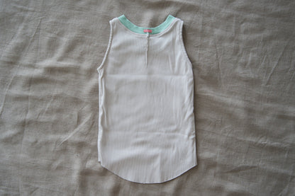 強撚リブタンクトップHigh-twisted Tank top/Ice gray/mint