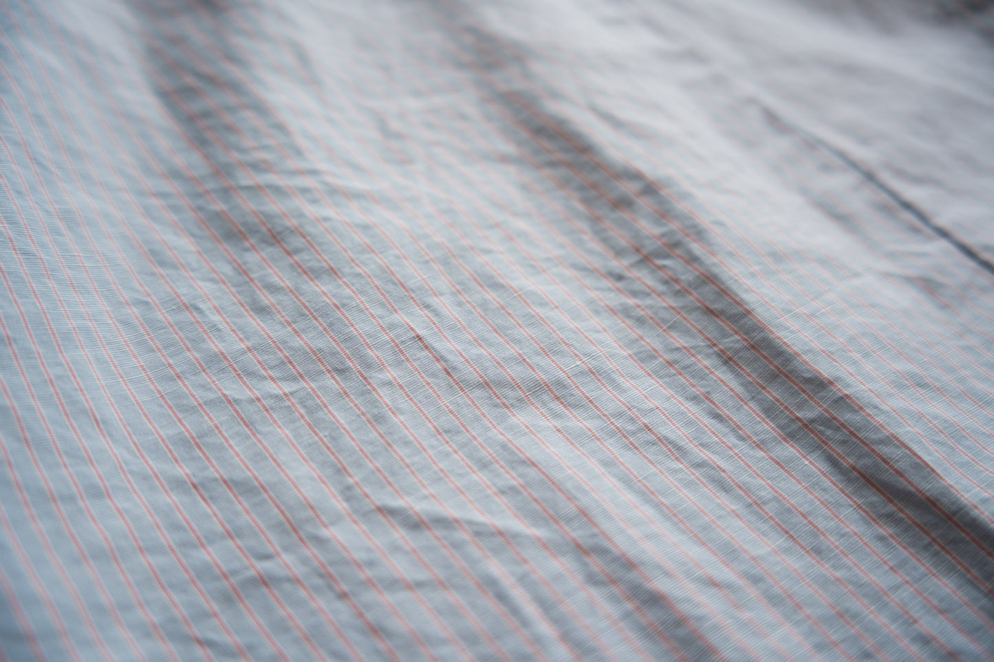 Italy Cotton Linen Wide-Cut T-Shirt/Light blue × Pink stripe