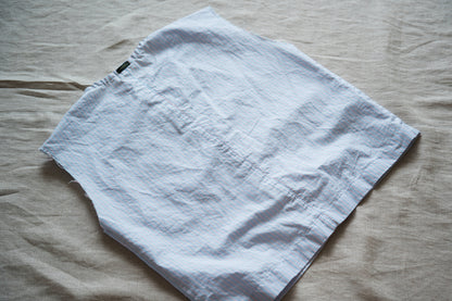 Italy Cotton Linen Sleeveless Top//Light blue × Pink stripe