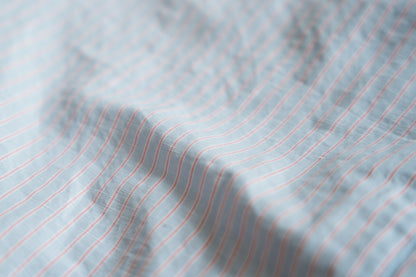 Italy Cotton Linen Sleeveless Top//Light blue × Pink stripe