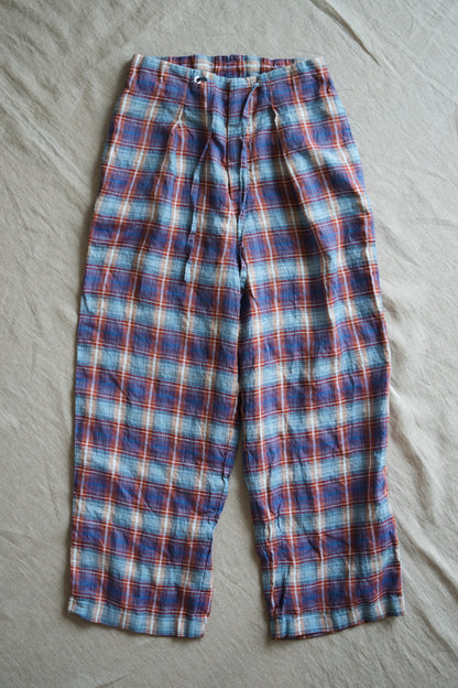 Normandy Linen Wide Pants/Multi Checkered
