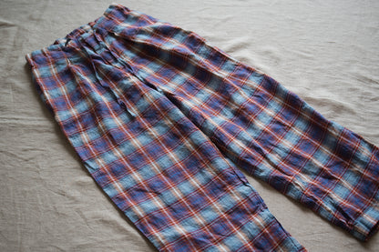 Normandy Linen Wide Pants/Multi Checkered