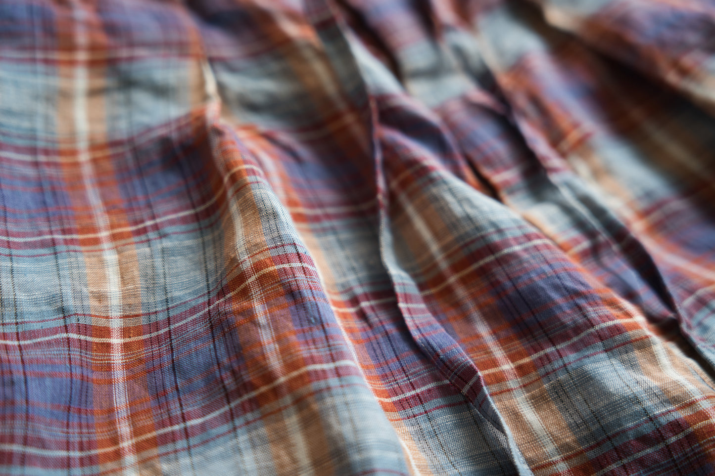 Normandy Linen Wide Pants/Multi Checkered