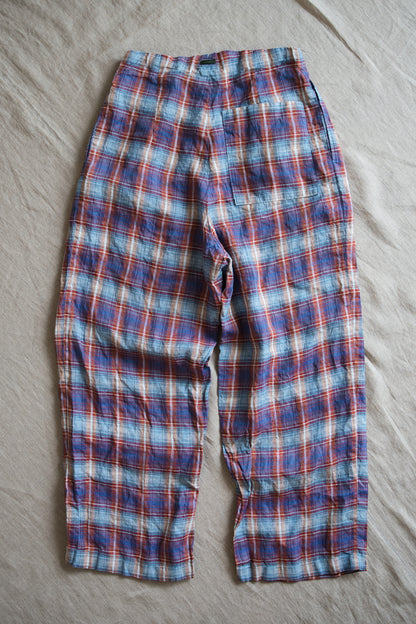 Normandy Linen Wide Pants/Multi Checkered