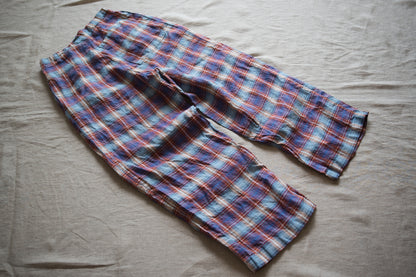 Normandy Linen Wide Pants/Multi Checkered