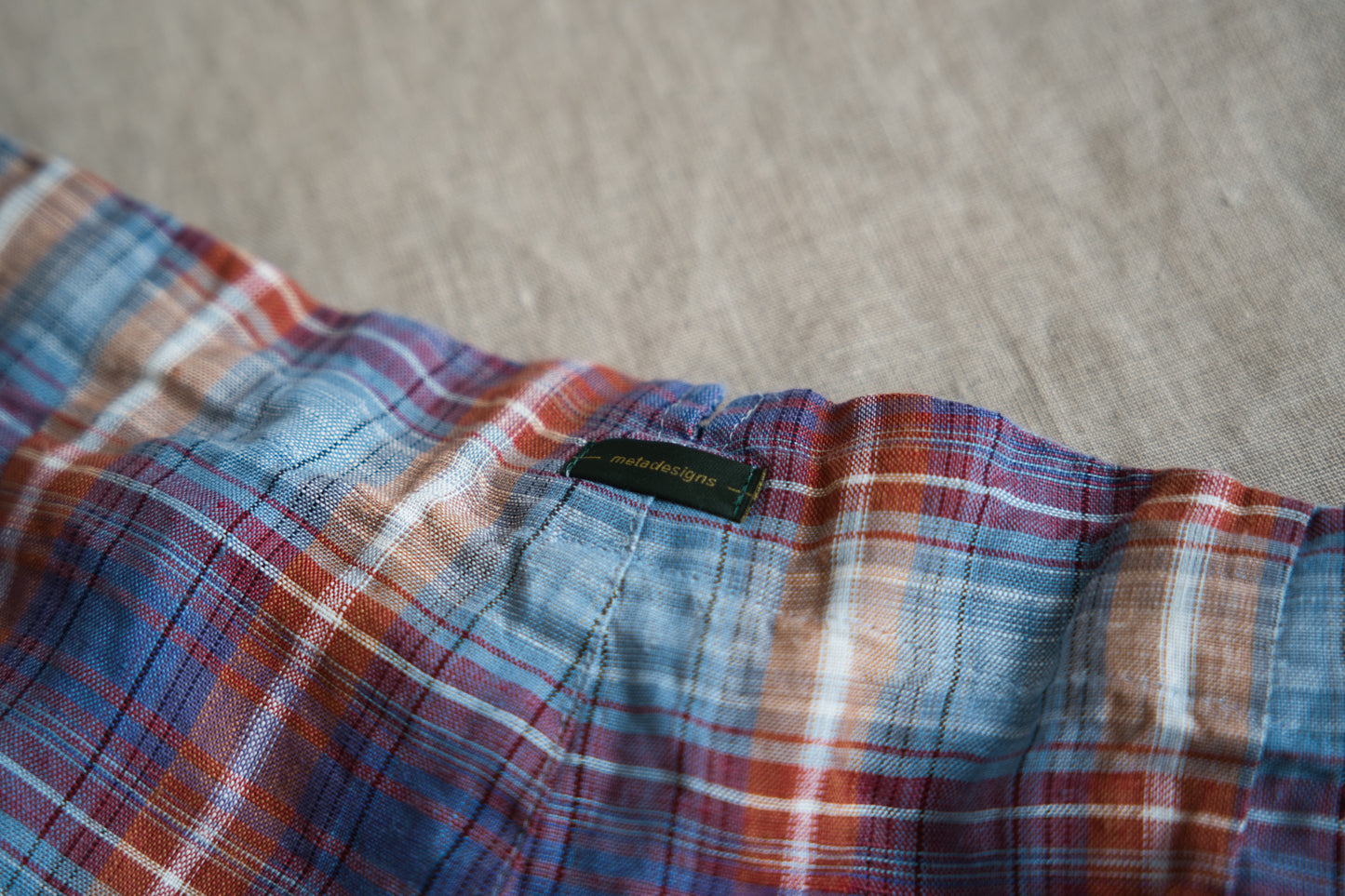 Normandy Linen Wide Pants/Multi Checkered