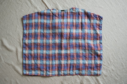 Normandy Linen Wide-Cut T-Shirt /Multi Checkered
