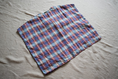 Normandy Linen Wide-Cut T-Shirt /Multi Checkered