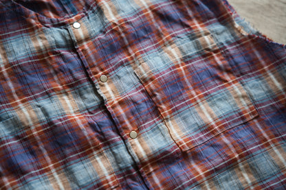 Normandy Linen Sleeveless Top/Multi Checkered