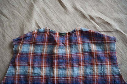 Normandy Linen Sleeveless Top/Multi Checkered