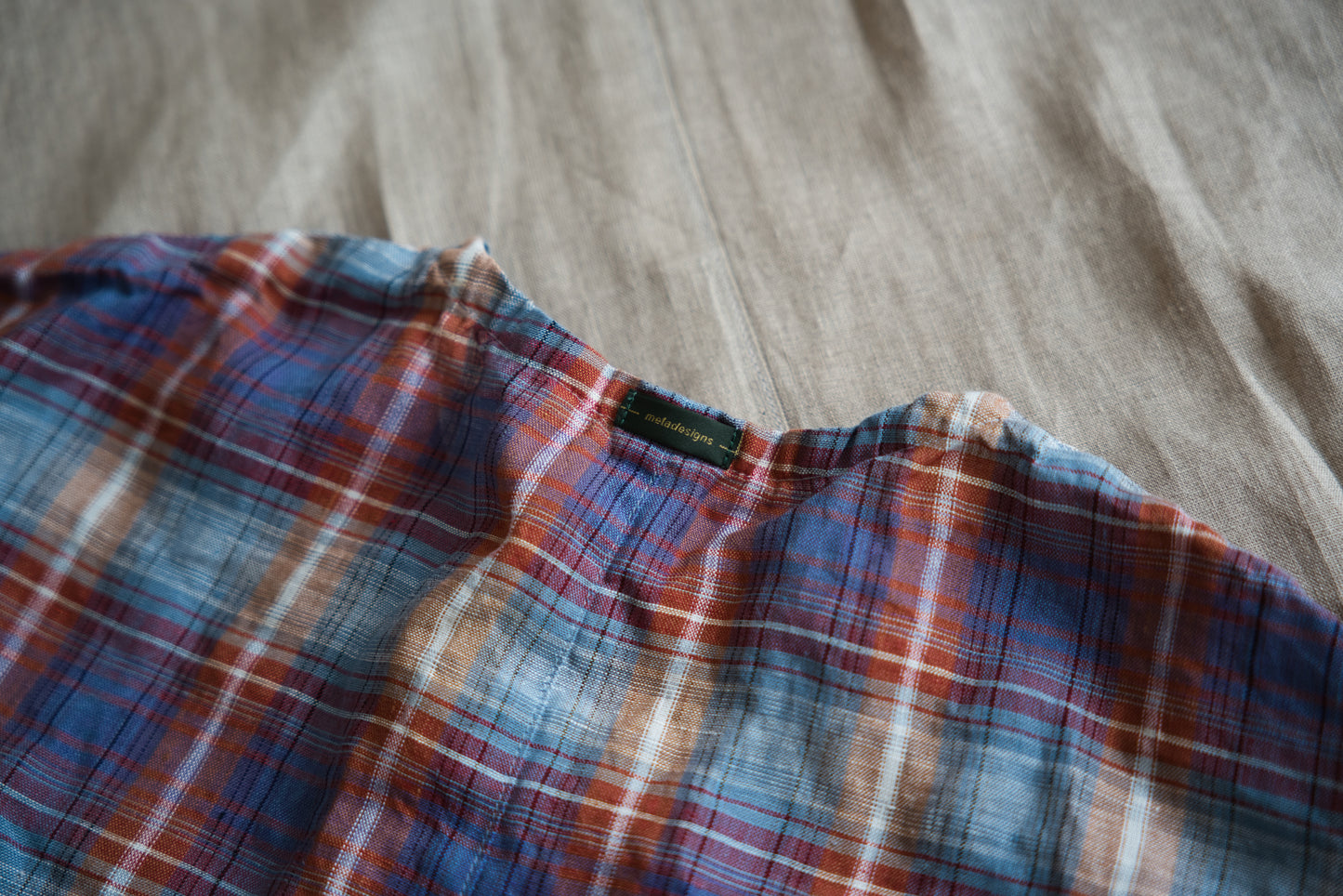 Normandy Linen Sleeveless Top/Multi Checkered