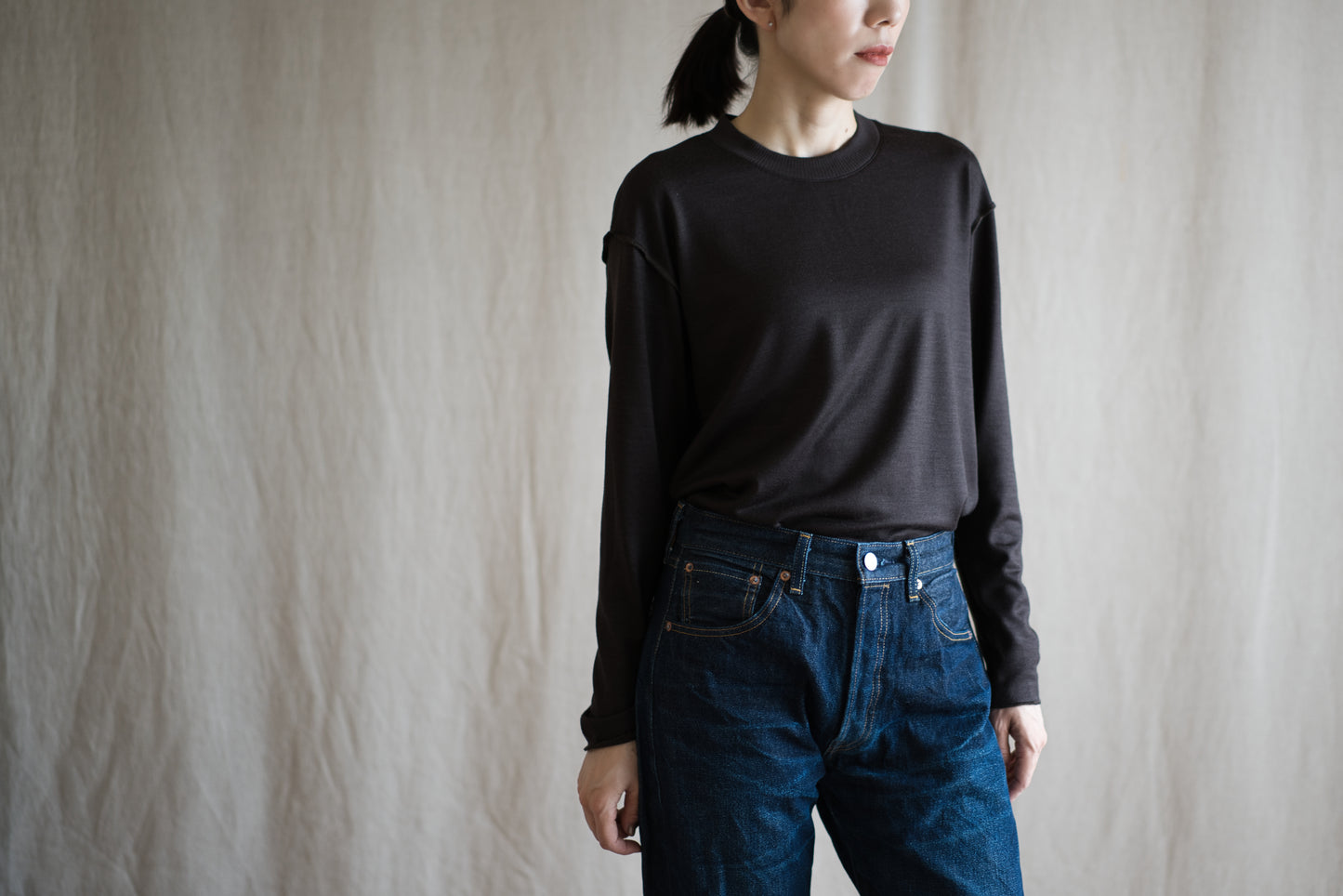 Superior Wool Out-seam TOP/Dark Chocolate