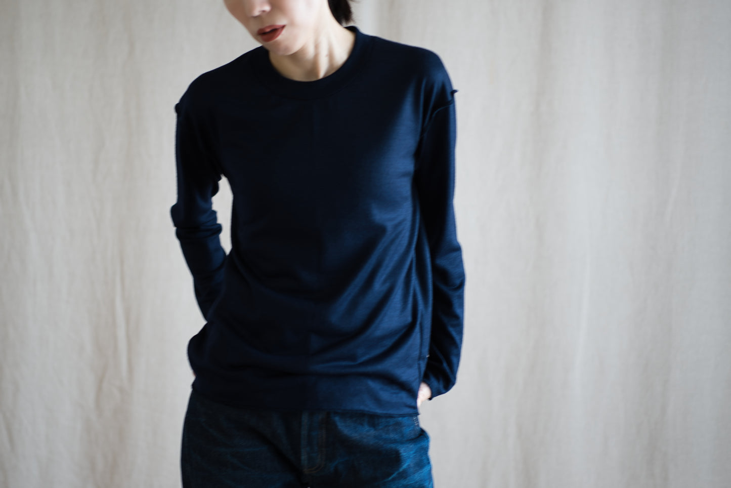 Superior Wool Out-seam TOP/Midnight Navy