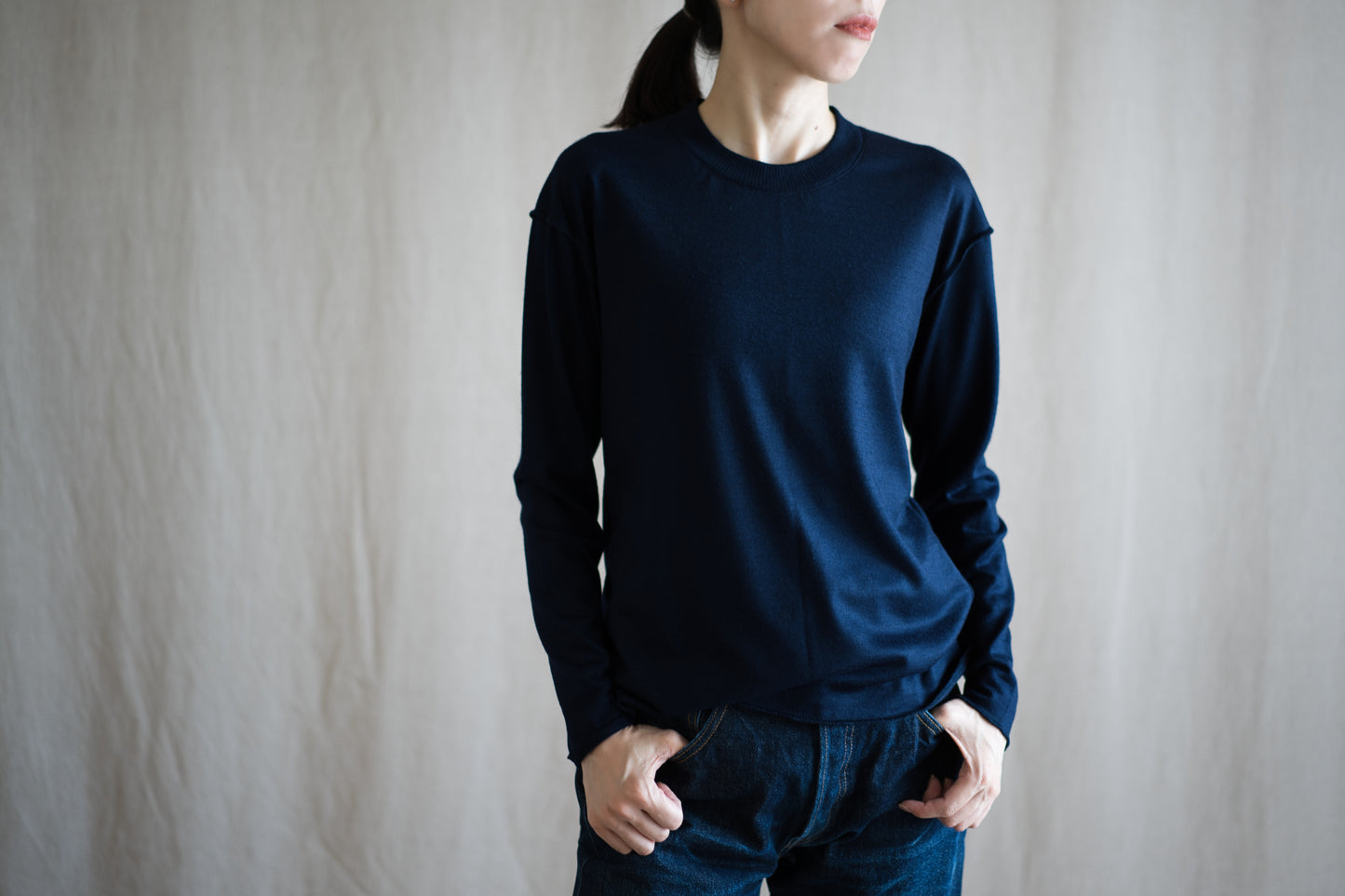 Superior Wool Out-seam TOP/Midnight Navy