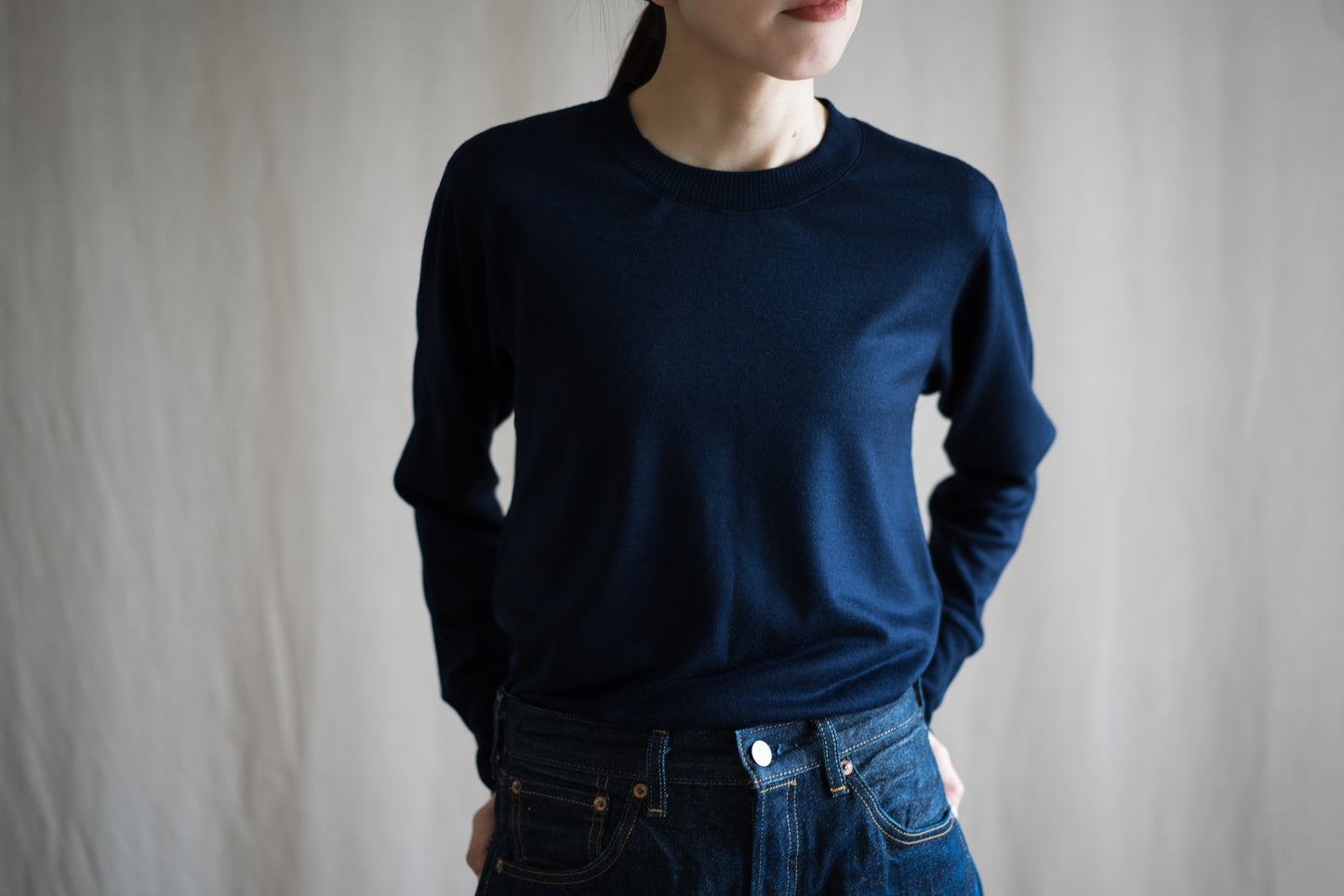 Superior Wool Crew-Neck/Midnight Navy
