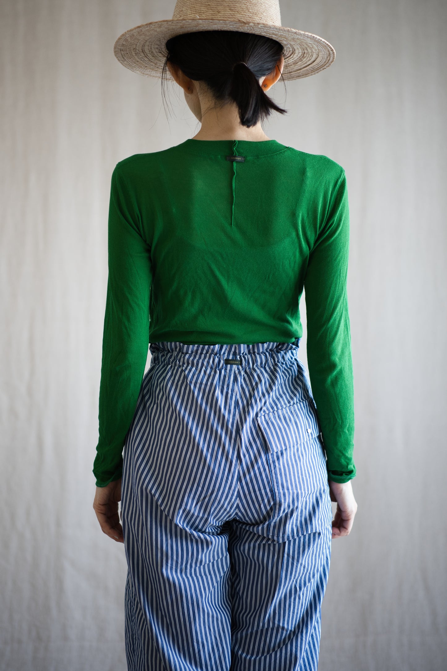 GIZA/SUPIMAワンタックイージーパンツ / GIZA/SUPIMA One-Tuck Pants / Blue Stripe