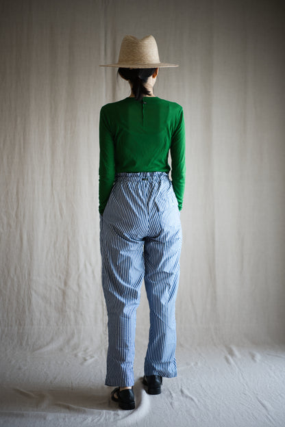 GIZA/SUPIMAワンタックイージーパンツ / GIZA/SUPIMA One-Tuck Pants / Blue Stripe