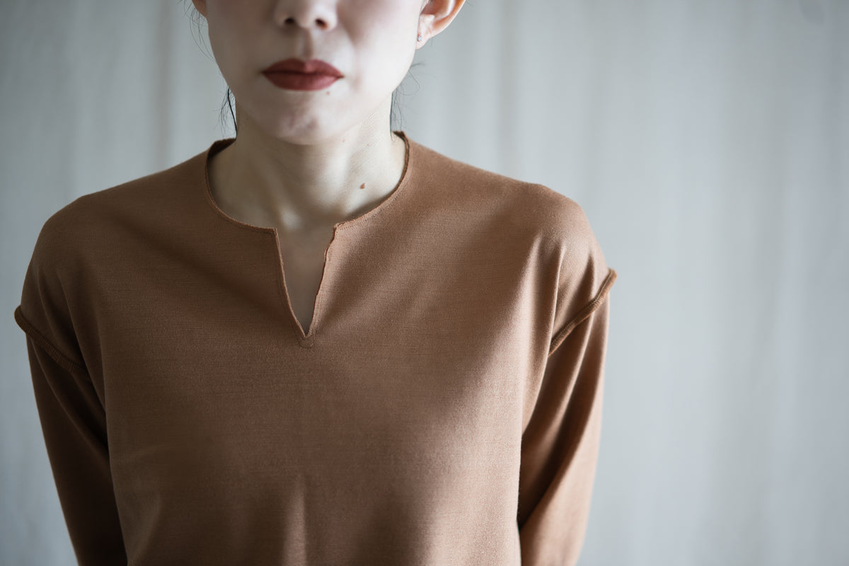 Milled Wool Out-seam TOP/Beige