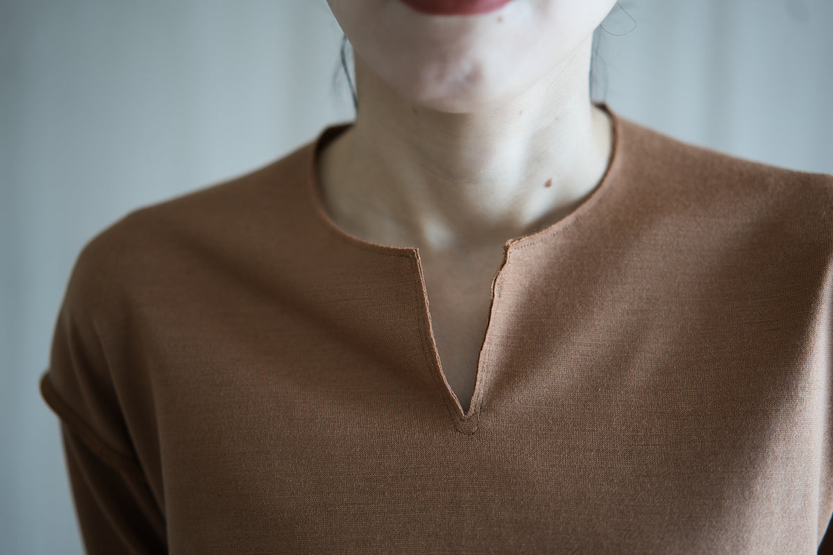 Milled Wool Out-seam TOP/Beige