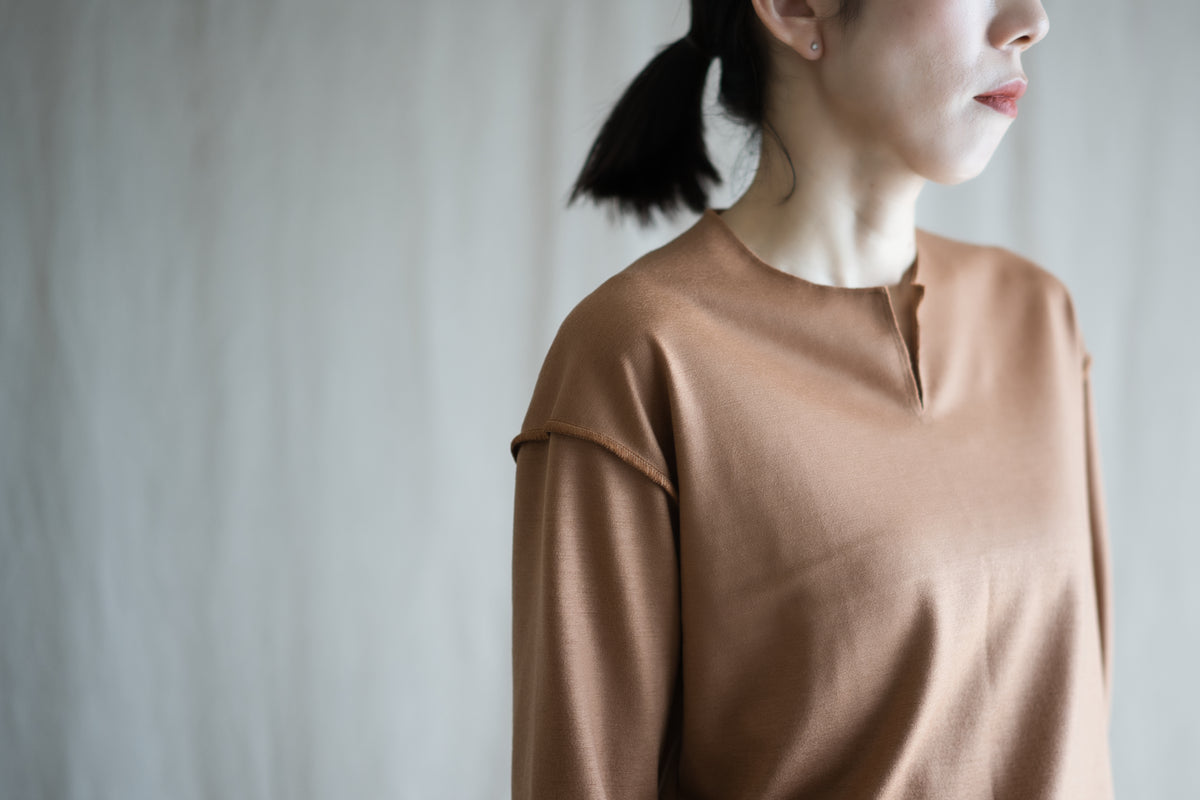 Milled Wool Out-seam TOP/Beige