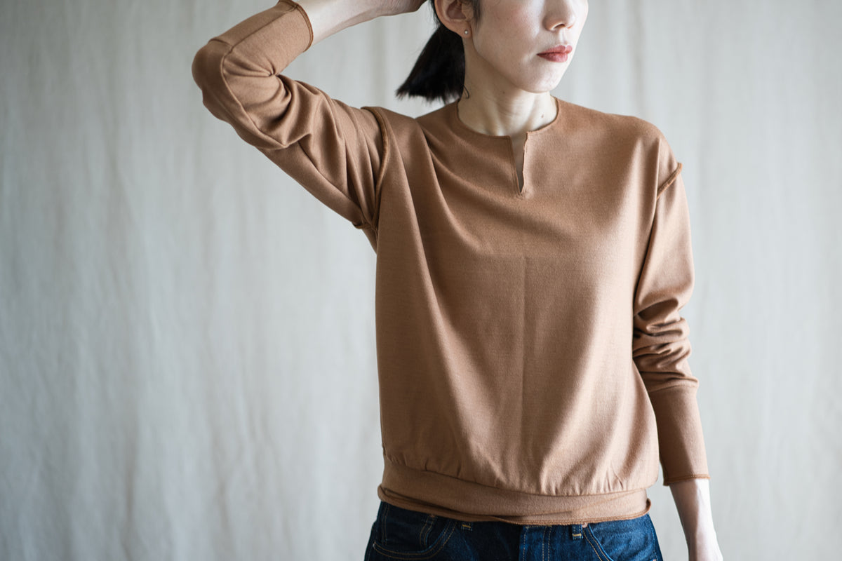 Milled Wool Out-seam TOP/Beige
