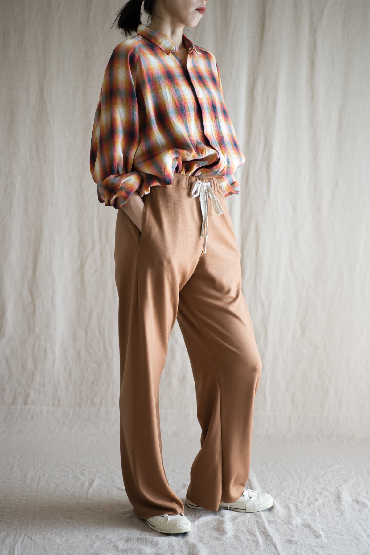 Milled Wool Pants/Beige
