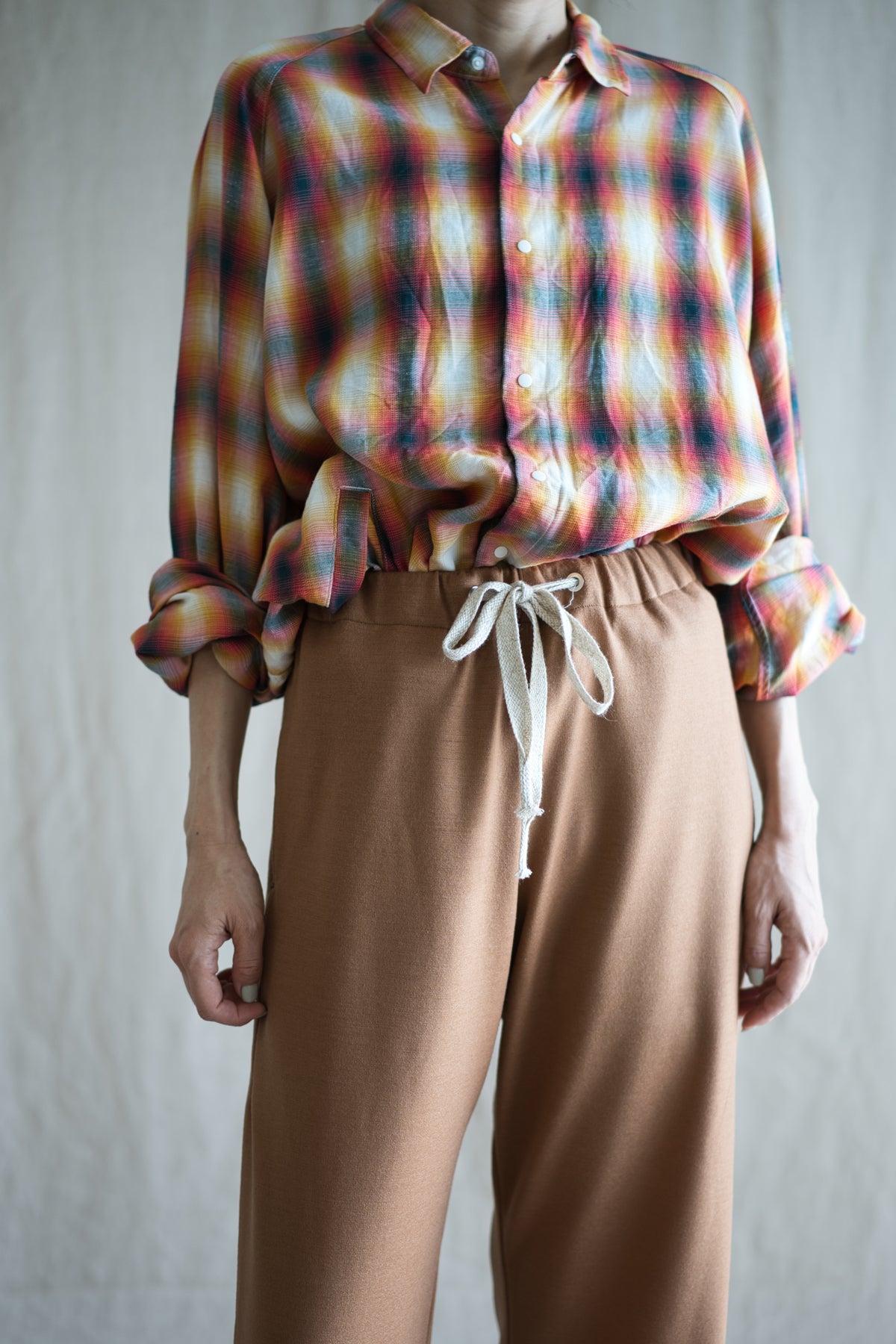 Milled Wool Pants/Beige