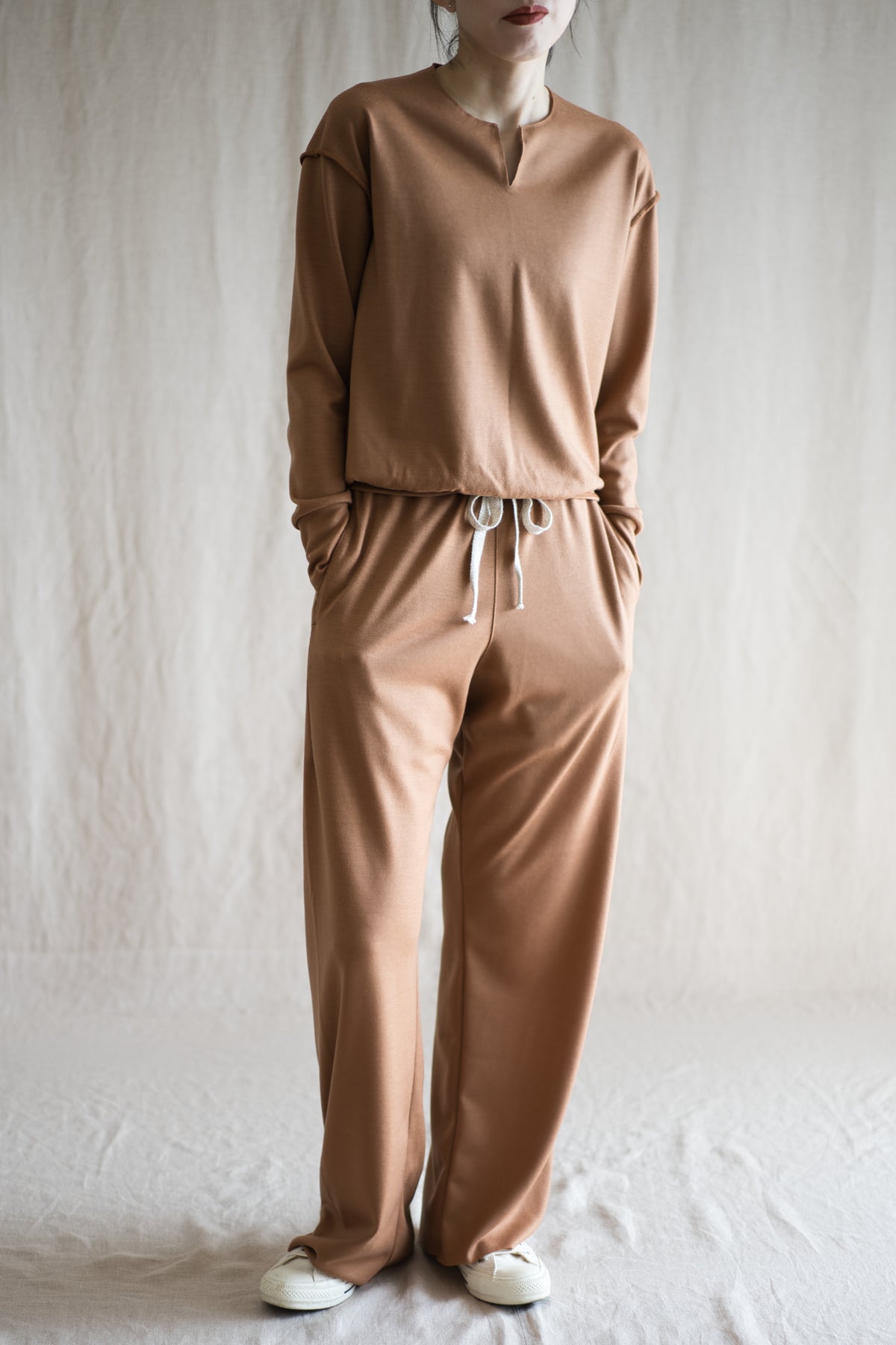 Milled Wool Pants/Beige