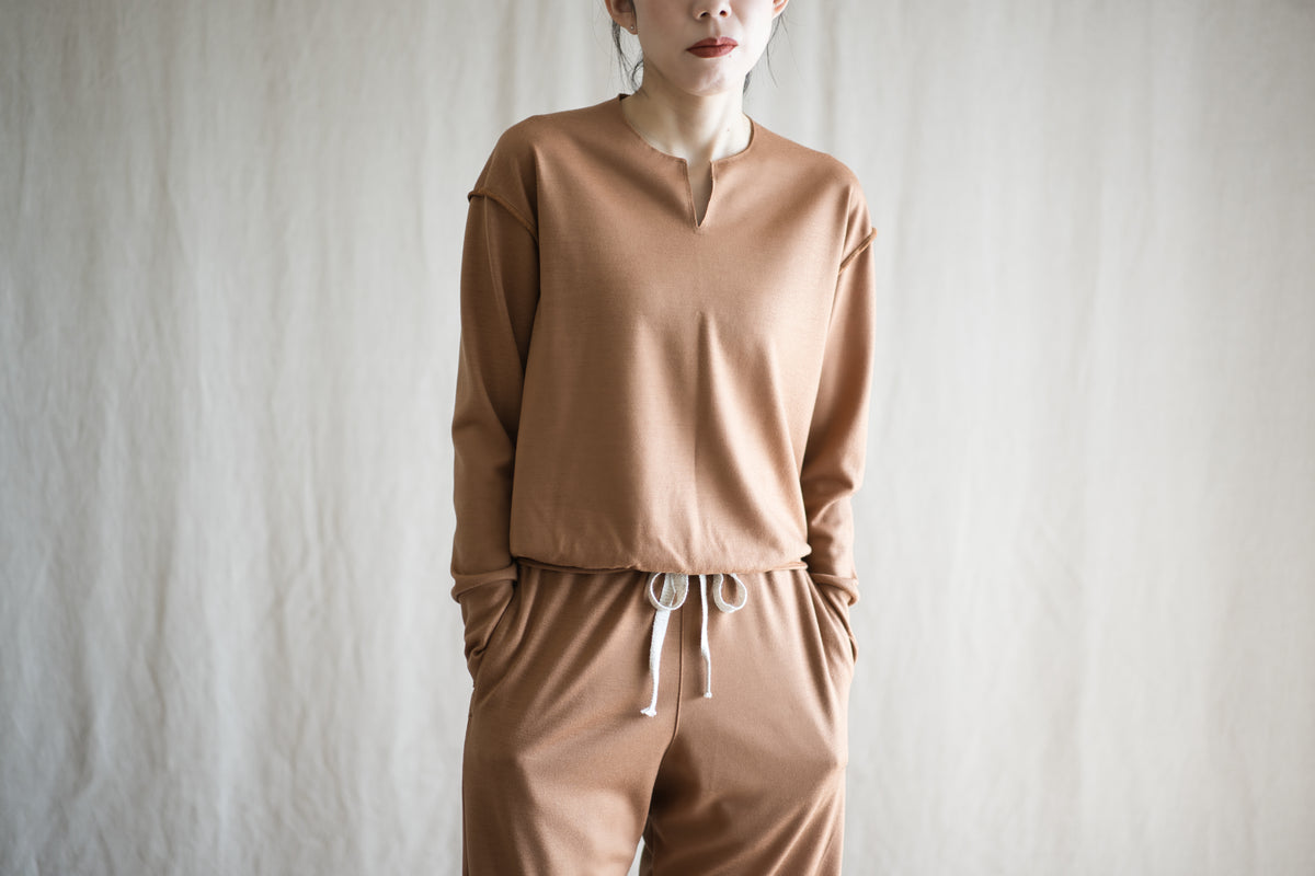 Milled Wool Pants/Beige