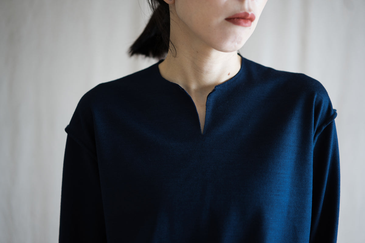 Milled Wool Out-seam TOP/Night Navy