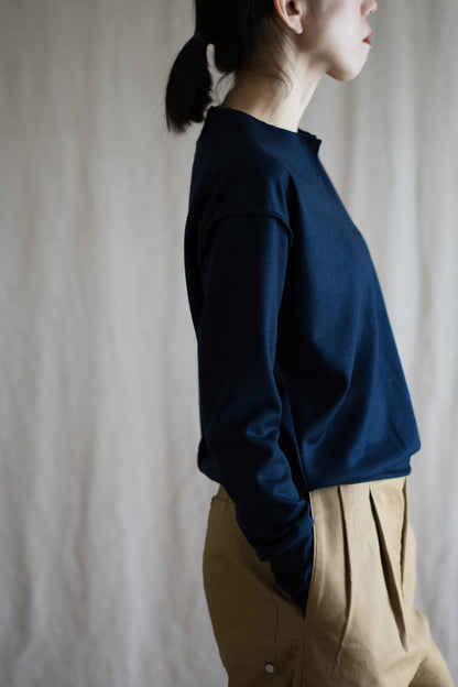 Milled Wool Out-seam TOP/Night Navy